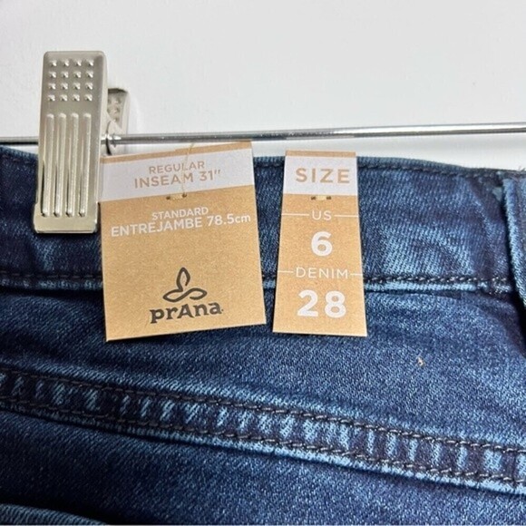 NEW Prana Sienna Jean In Deep Blue Mid Rise Skinny 4-Way Stretch Jeans Size 28 - Picture 5 of 6